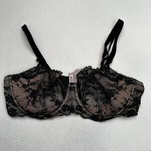 Victoria’s Secret black unlined lace bra with sequins 38D
